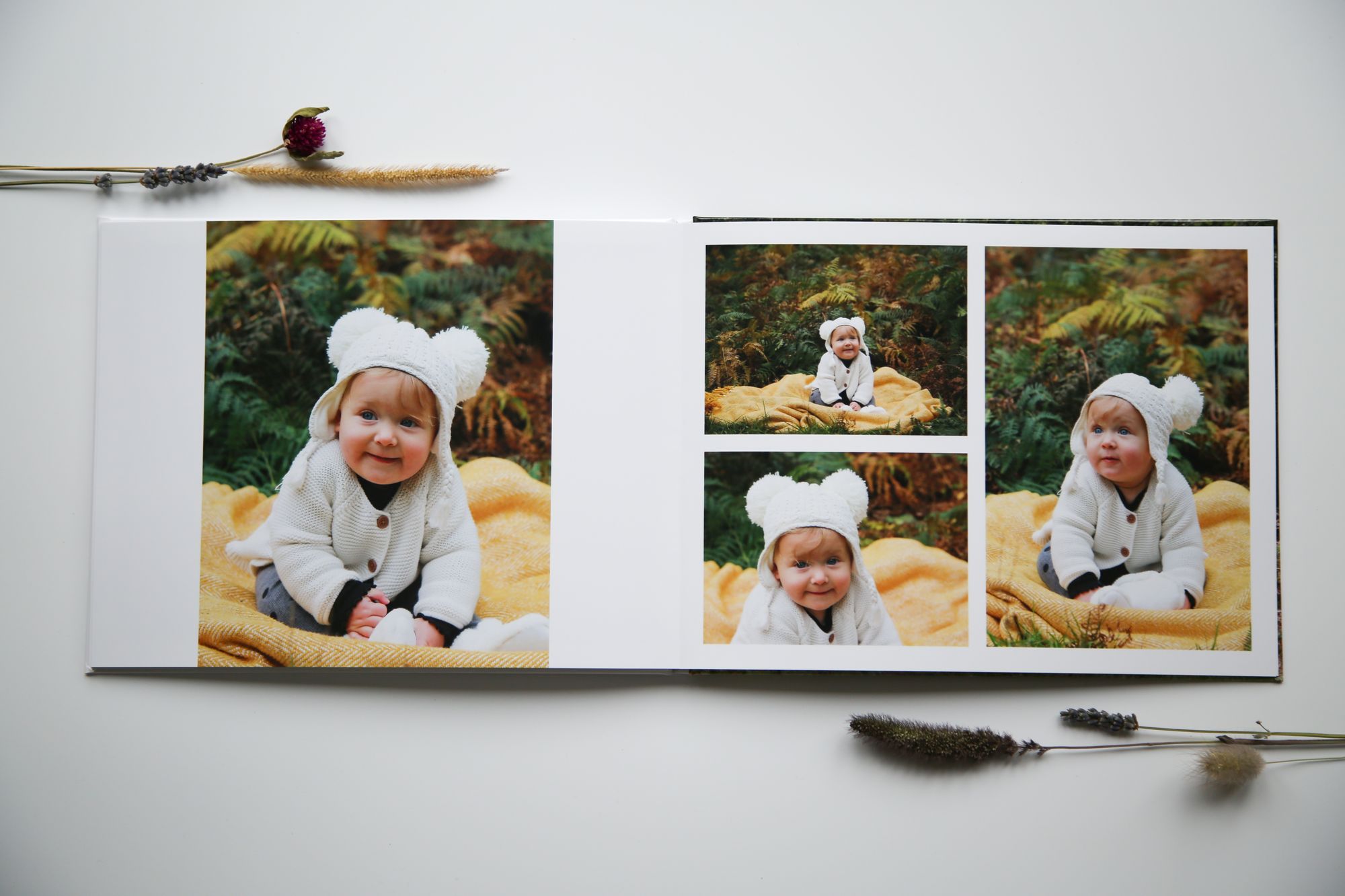 Bespoke photo album from an autumn family photo shoot by Tanya Aldcroft Photography